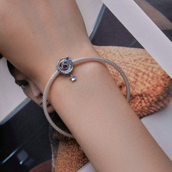 Galaxy Star Sterling Silver CZ Bead Charm Bracelet Necklace Pendant
