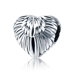 Angel Wings Sterling Silver Bead Charm Bracelet Necklace