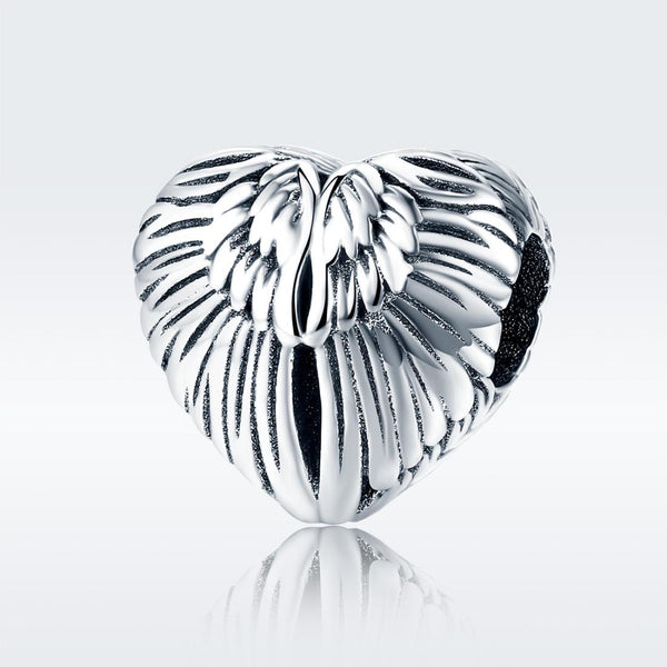 Angel Wings Sterling Silver Bead Charm Bracelet Necklace