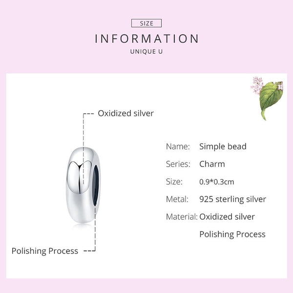 Plan Sterling Silver Spacer Bead Charm Bracelet Necklace