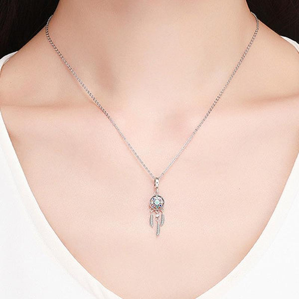 Dreamcatcher Sterling Silver Zircon CZ Bead Charm Pendant Bracelet Necklace