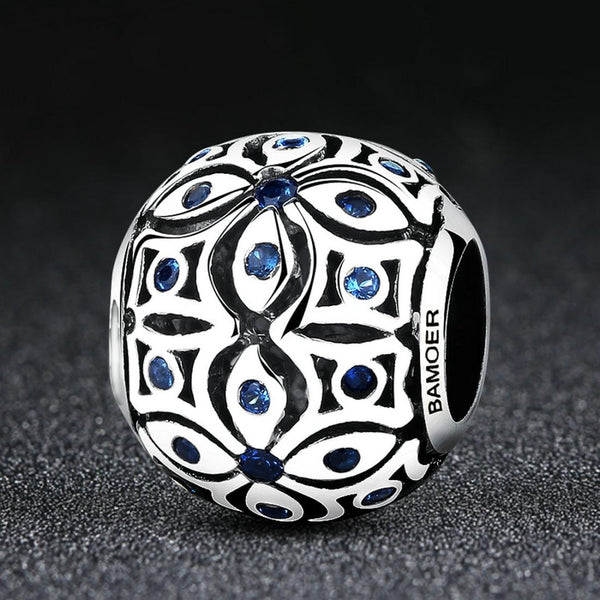 Summer Flowers Sterling Silver Zircon CZ Spacer Bead Charm Bracelet Necklace