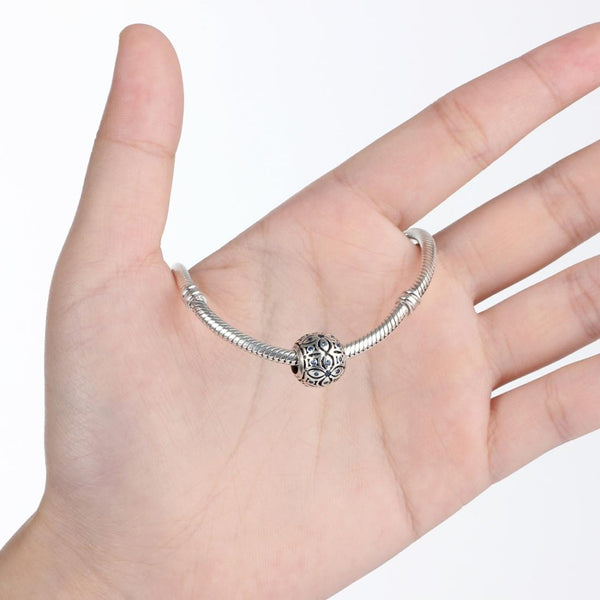 Summer Flowers Sterling Silver Zircon CZ Spacer Bead Charm Bracelet Necklace