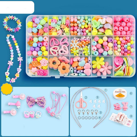 DIY Bracelet Necklace Jewellery Making Kit Kids Children 15 Designs Flowers
