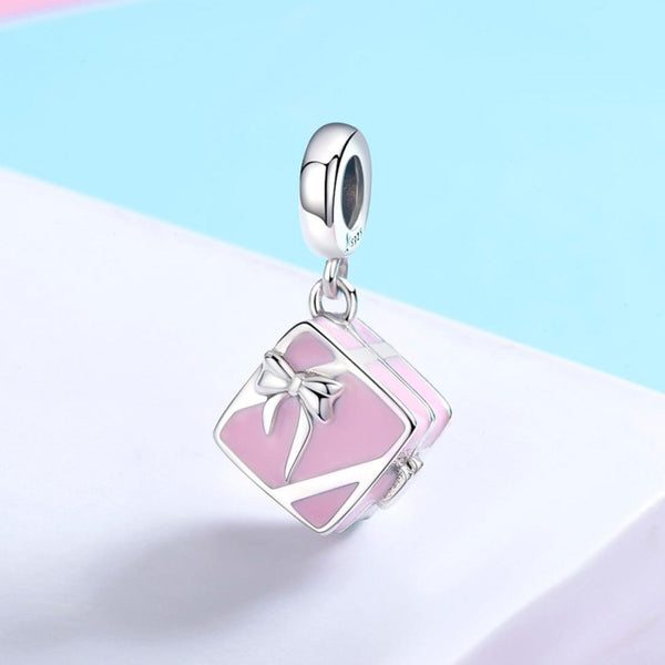 Engagement Ring Enamel Sterling Silver Bead Charm Bracelet Necklace Pendant