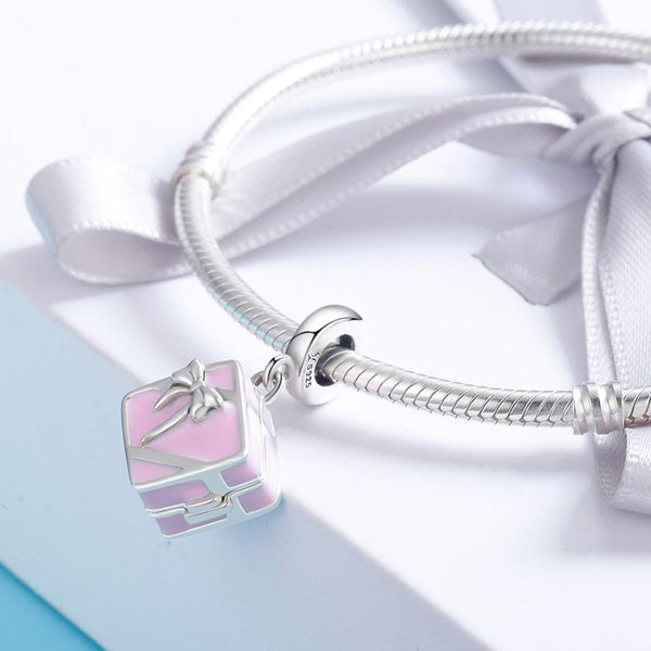 Engagement Ring Enamel Sterling Silver Bead Charm Bracelet Necklace Pendant