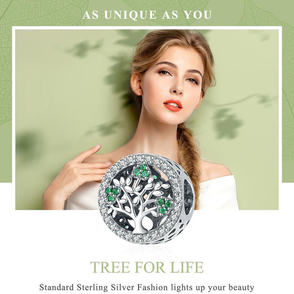 Tree Of Life Sterling Silver Zircon CZ Pendant Chain Necklace