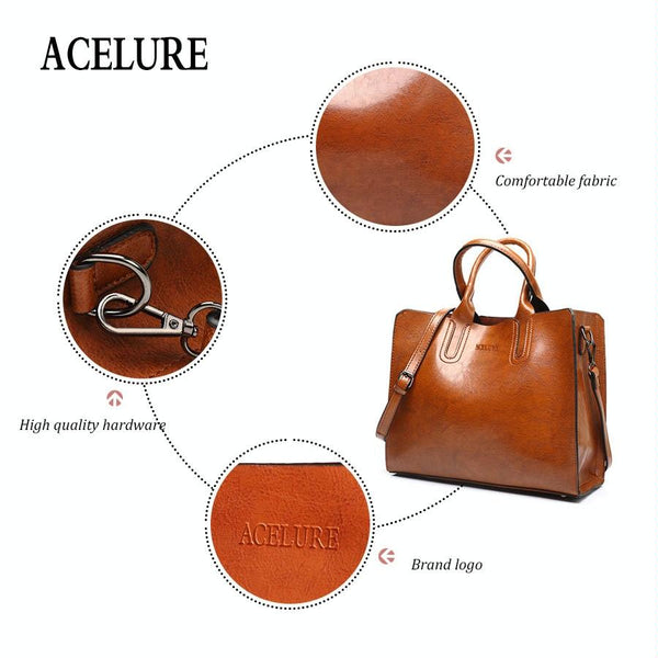 Wax Oil Look Faux PU Leather Womens Shoulder Crossbody Bag Handbag Wine Red