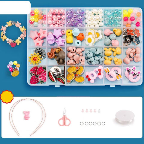 DIY Bracelet Jewellery Making Kit Kids Children 24 Designs Fruit Seasons