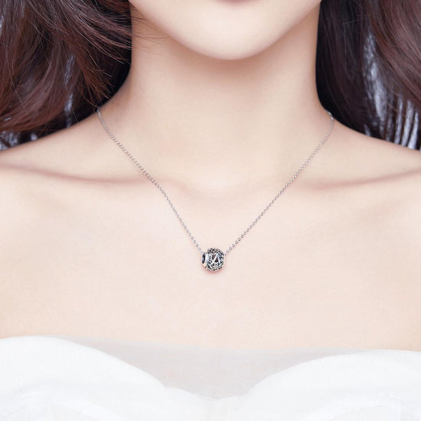 A Initial Letter Sterling Silver Spacer Bead Charm Bracelet Necklace Pendant