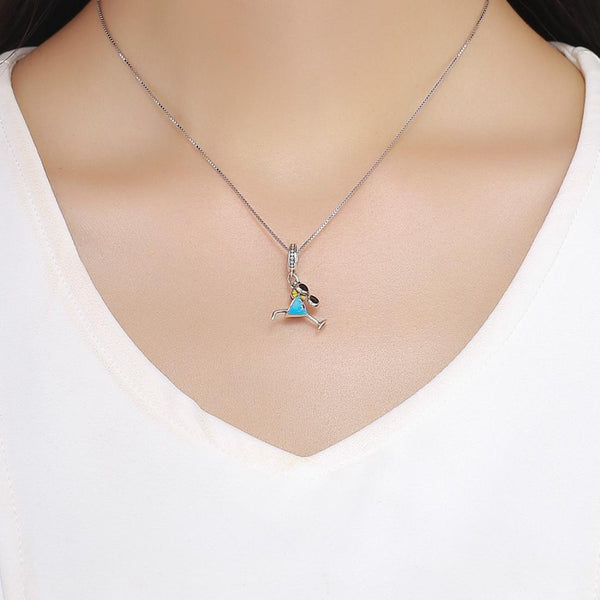 Cocktail Sunglasses Enamel Sterling Silver Bead Charm Bracelet Necklace Pendant