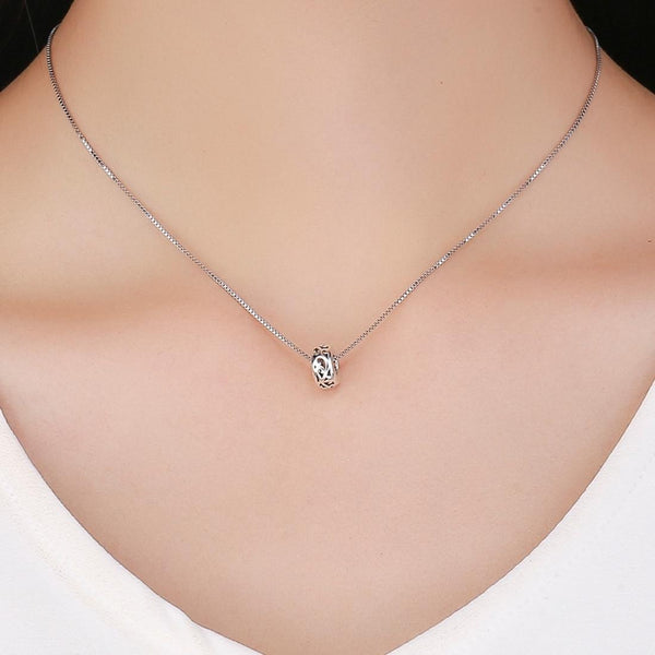 Floral Flower Sterling Silver Spacer Bead Charm Bracelet Necklace