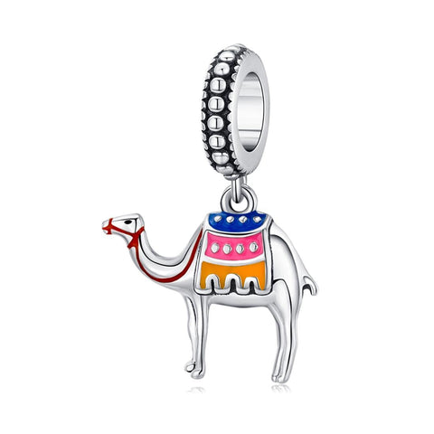 Colourful Camel Enamel Sterling Silver Bead Charm Bracelet Necklace