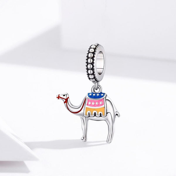 Colourful Camel Enamel Sterling Silver Bead Charm Bracelet Necklace