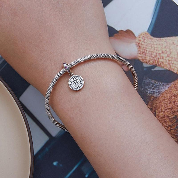 Cookie Biscuit Enamel Sterling Silver CZ Bead Charm Pendant Bracelet Necklace
