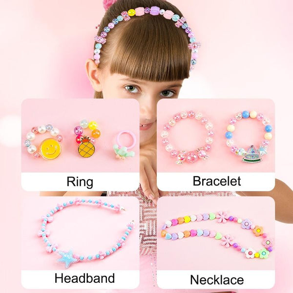 DIY Bracelet Necklace Jewellery Making Kit Kids Children 24 Designs Unicorn