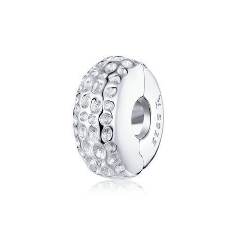 Pave Sterling Silver Zircon CZ Buckle Spacer Bead Charm Bracelet Necklace