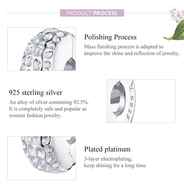 Pave Sterling Silver Zircon CZ Buckle Spacer Bead Charm Bracelet Necklace