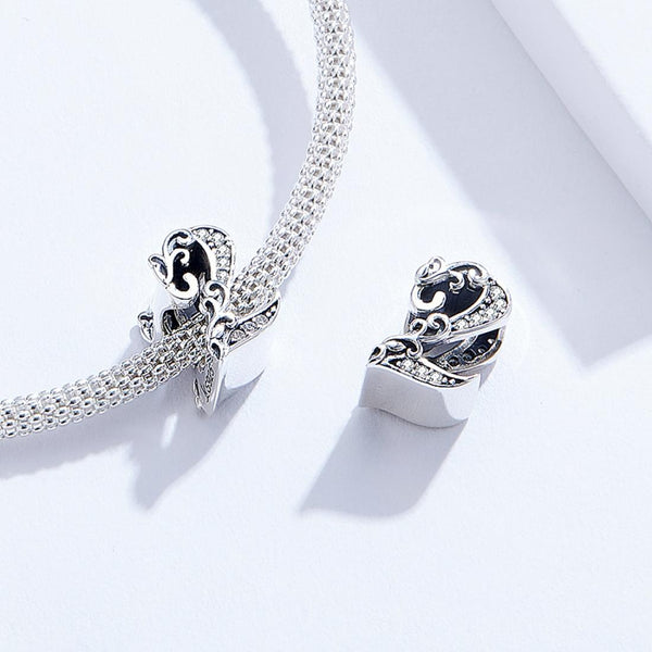 2 Number Numeral Sterling Silver Crystal Zircon CZ Bead Charm Bracelet Necklace