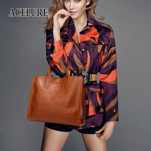 Faux PU Leather Casual Tote Crossbody Shoulder Bag Blue