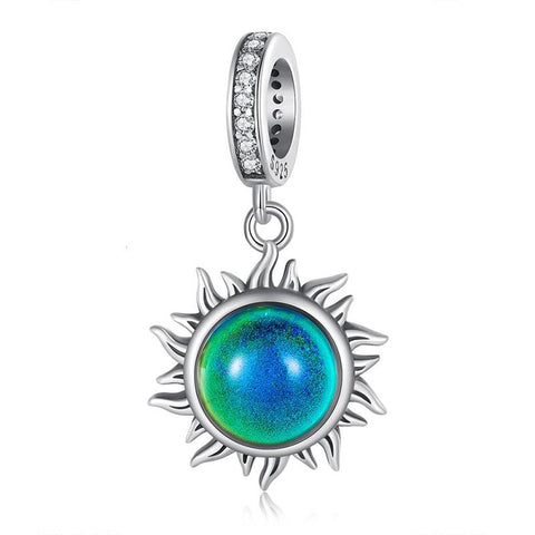 Colour Changing Sun Sterling Silver CZ Bead Charm Bracelet Necklace