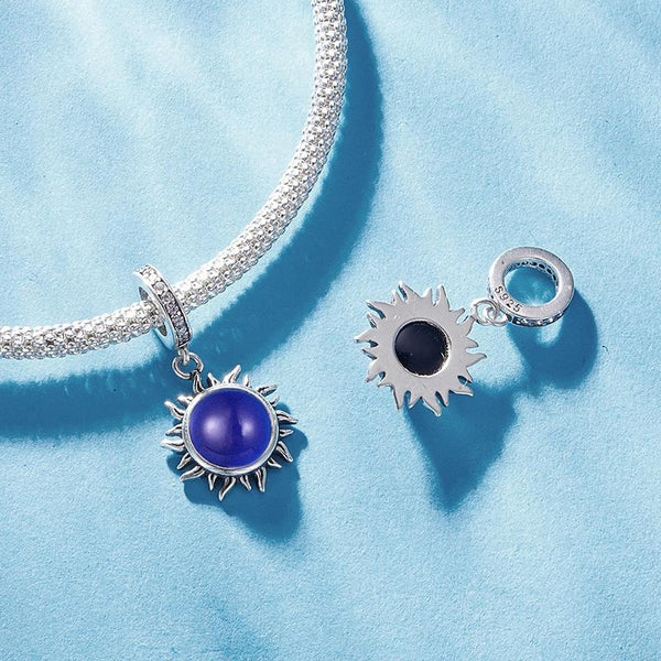 Colour Changing Sun Sterling Silver CZ Bead Charm Bracelet Necklace