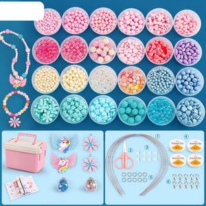 DIY Bracelet Necklace Jewellery Making Kit Kids Children 24 Designs Unicorn