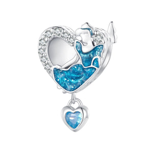 Cinderella Enamel Sterling Silver Zircon CZ Bead Charm Pendant Bracelet Necklace