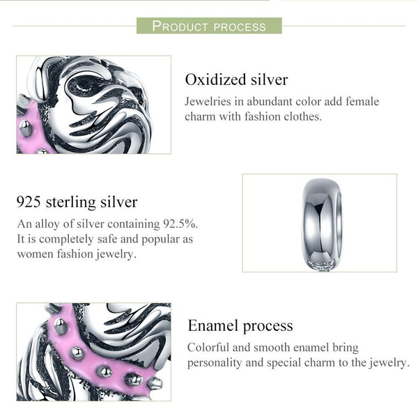 Bulldog Enamel Sterling Silver Bead Charm Bracelet Necklace Pendant