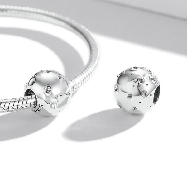 Moon Sterling Silver Bead Charm Bracelet Necklace