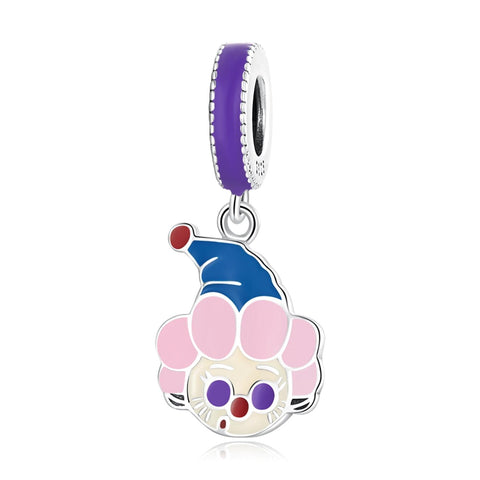 Clown Enamel Sterling Silver Bead Charm Pendant Bracelet Necklace