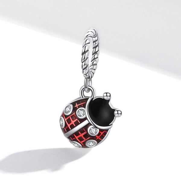 Ladybird Ladybug Enamel Sterling Silver Bead Charm Bracelet Necklace Pendant