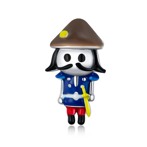 Toy Soldier Guard Enamel Sterling Silver Bead Charm Pendant Bracelet Necklace
