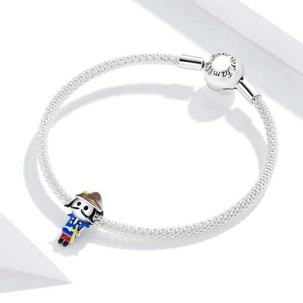 Toy Soldier Guard Enamel Sterling Silver Bead Charm Pendant Bracelet Necklace