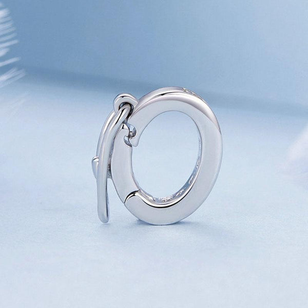 Platinum Plated Sterling Silver Crystal Zircon Buckle Spacer Bead Charm For Bracelets