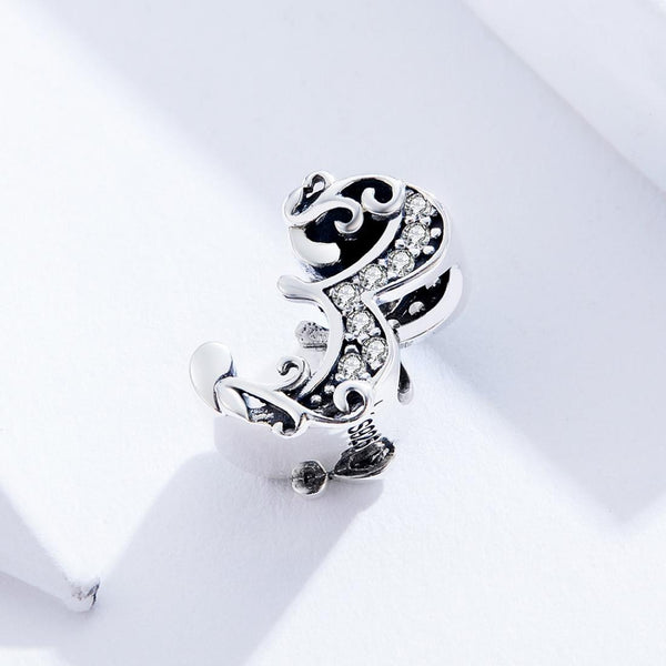 3 Number Numeral Sterling Silver Crystal Zircon CZ Bead Charm Bracelet Necklace