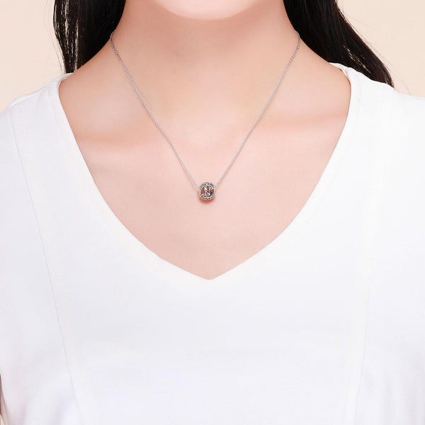 N Initial Letter Sterling Silver Zircon CZ Bead Charm Bracelet Necklace