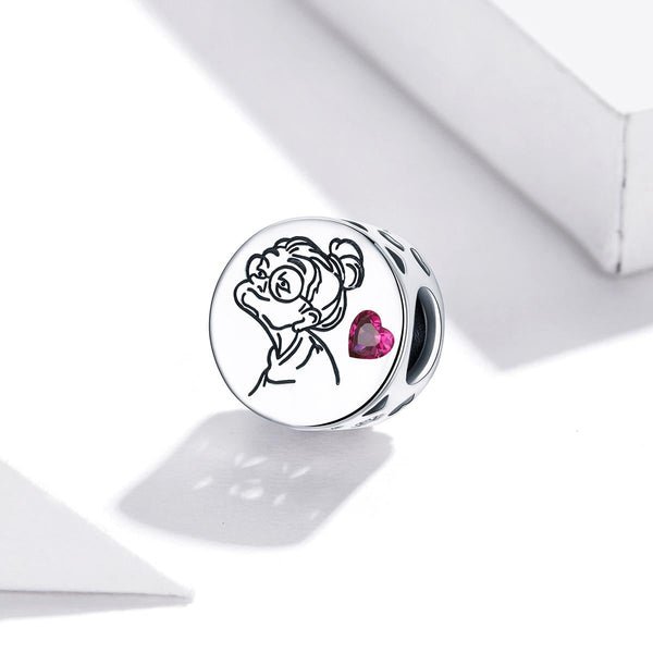 Love You Grandma Sterling Silver Zircon CZ Bead Charm Pendant Bracelet Necklace