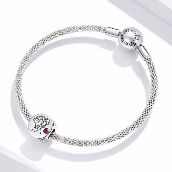 Love You Grandma Sterling Silver Zircon CZ Bead Charm Pendant Bracelet Necklace
