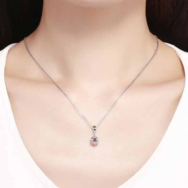 Tulip Sterling Silver Zircon CZ Bead Charm Pendant Bracelet Necklace