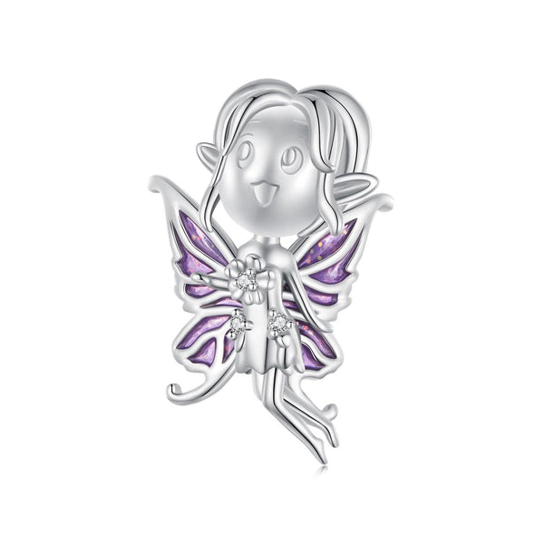 Butterfly Fairy Enamel Sterling Silver Bead Charm Bracelet Necklace Pendant