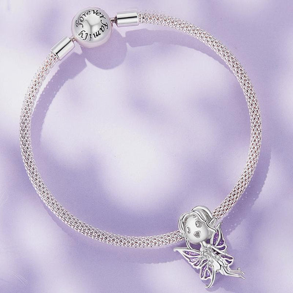 Butterfly Fairy Enamel Sterling Silver Bead Charm Bracelet Necklace Pendant