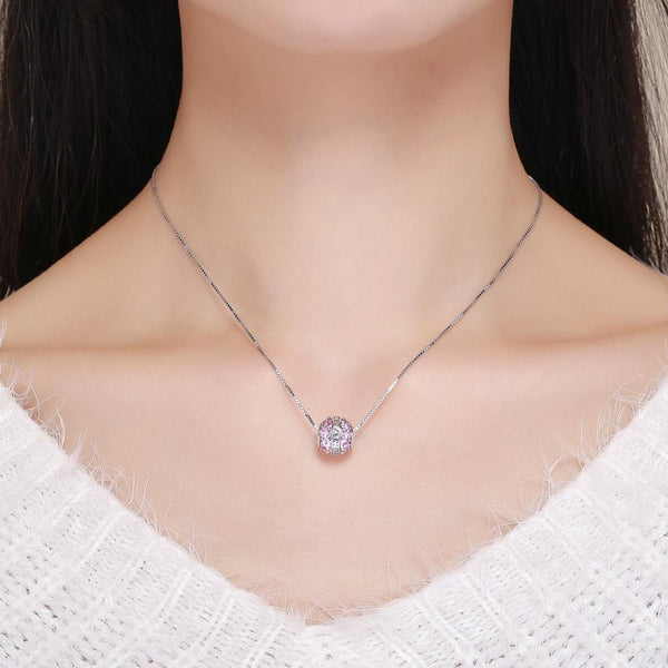 Love Mum Pink Hearts Sterling Silver Zircon CZ Spacer Bead Charm Bracelet Necklace