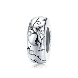 Filigree Sterling Silver Spacer Bead Charm Bracelet Necklace Pendant