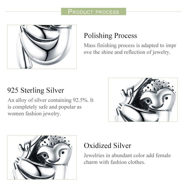 Baby Sloth Sterling Silver Bead Charm Bracelet Necklace