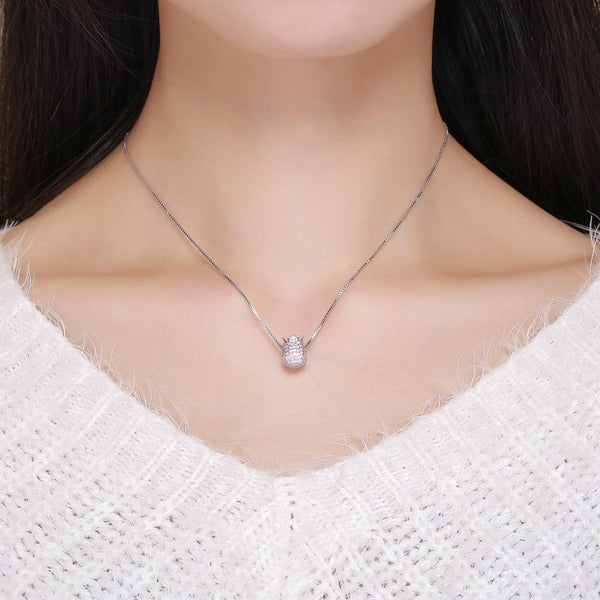Tulip Sterling Silver Zircon CZ Bead Charm Bracelet Necklace Pendant