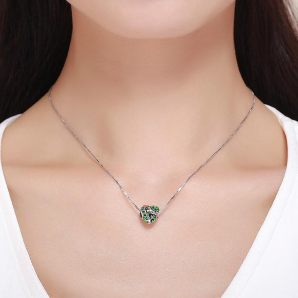 Bird Tree Flowers Enamel Sterling Silver Spacer Bead Charm Pendant Bracelet Necklace
