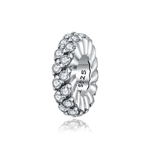 Sparkling Sterling Silver Zircon CZ Spacer Bead Bracelet Necklace