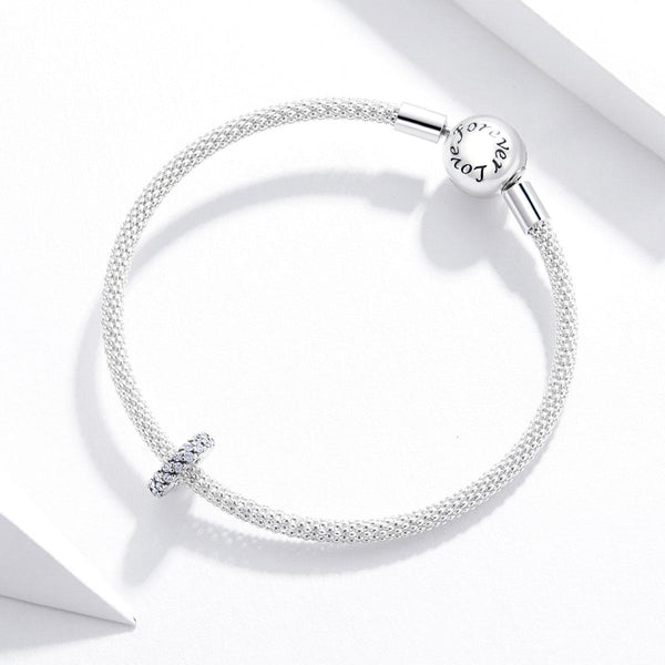 Sparkling Sterling Silver Zircon CZ Spacer Bead Bracelet Necklace