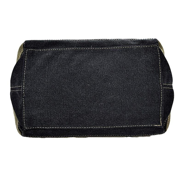 Striped Canvas Crossbody Shoulder Bag Multi Pocket Multicolour